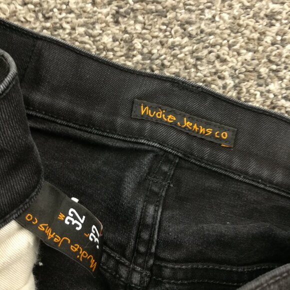 Nudie Jeans Lean Dean Organic Cotton Stretch Slim Leg Dry Cold Black Mens 32x31 - Picture 3 of 10